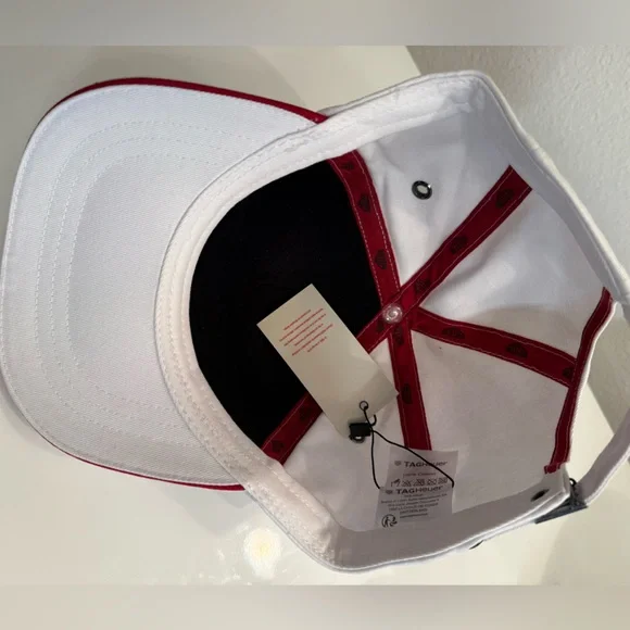 TAG HEUER Watch White Embroidered “HUER” Logo Cap Hat Adjustable Rare New - Picture 4 of 5